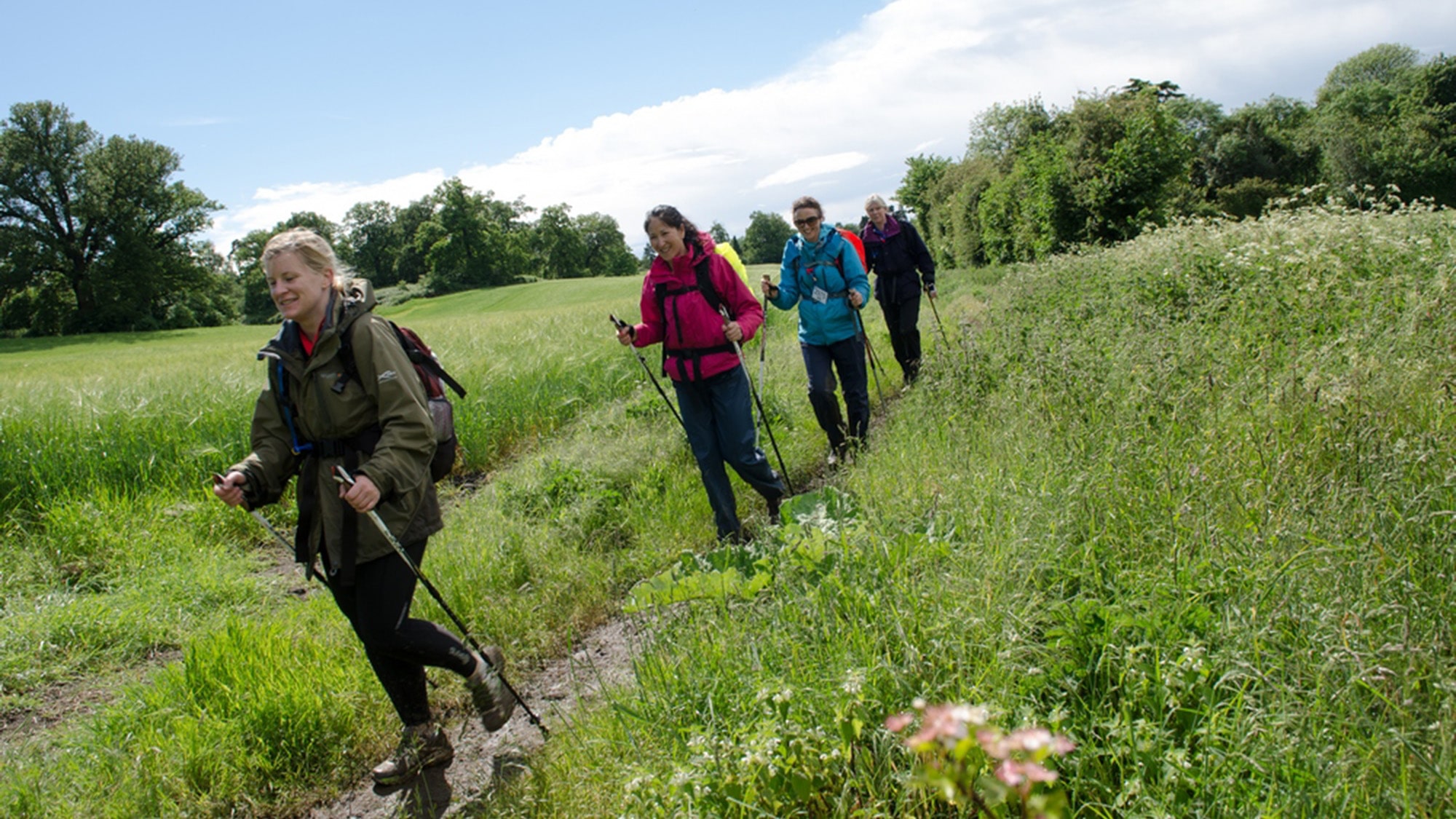 A group of people walking the London to Brighton challenge.