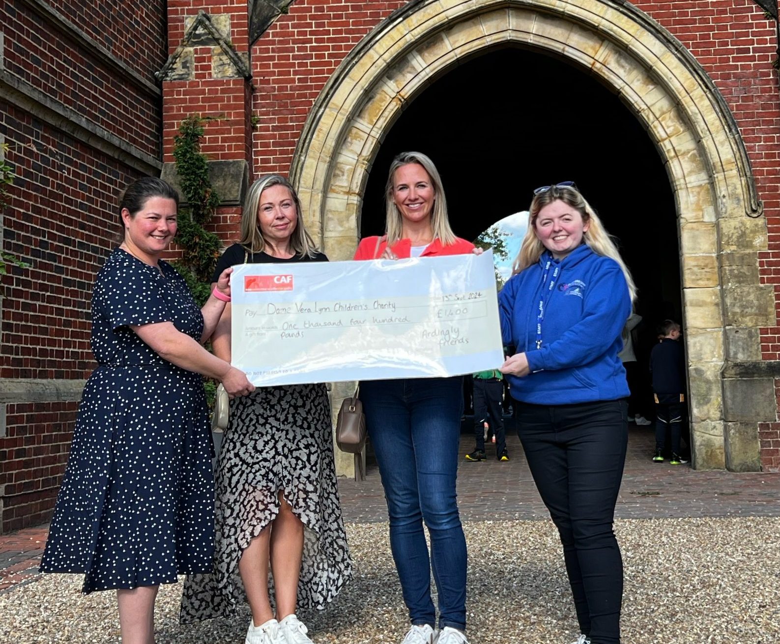 A cheque presentation at Ardingly College.